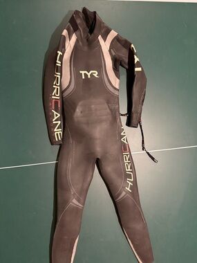 TYR Women's Black and Pale Yellow Hurricane Wetsuit One-Piece